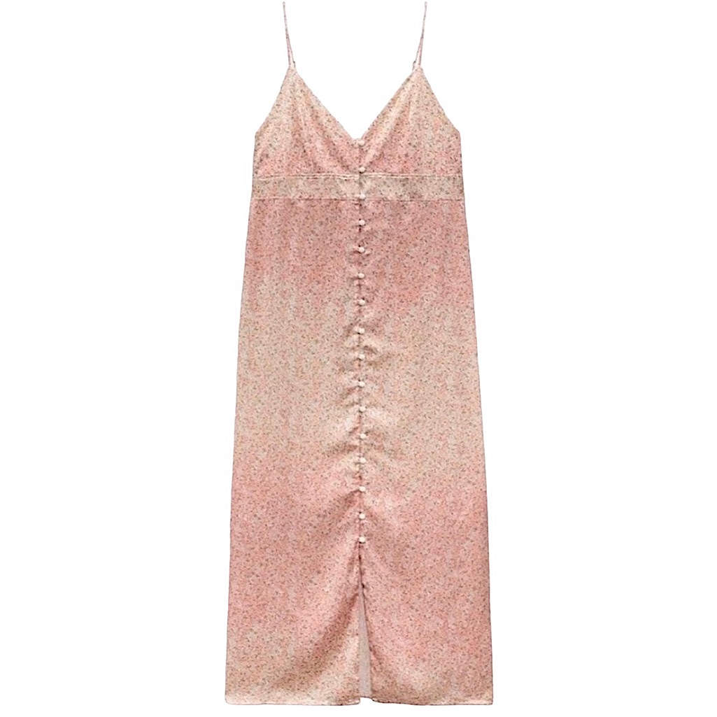 Nwt Zara Buttoned Print Dress